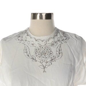 Abalene Top with Floral Beading, Shell with Sequins and Beading